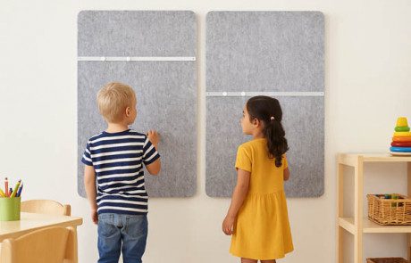 Absorber-Wandelemente PET R Doppelplatte Wand Kita