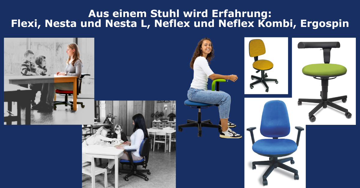 Grosse Auswahl aller Erzieherstühle in der Ansicht
